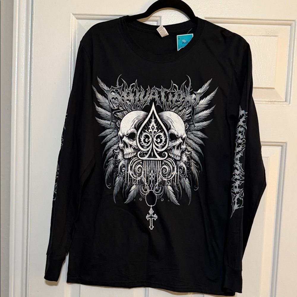Black Graphic Long Sleeve Shirt